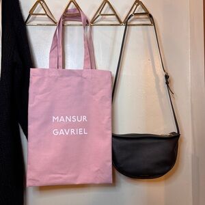 Mansur Gavriel Leather Moon Bag - Black